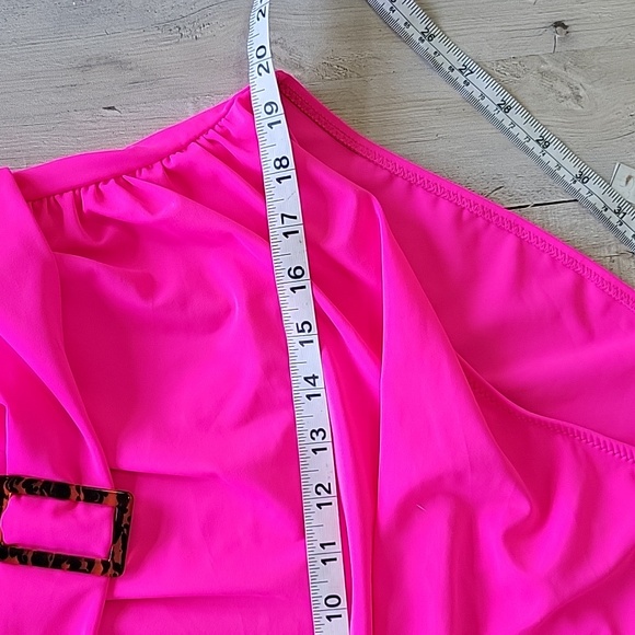 Pink Tummy Control Swimsuits with Cut Out Ruffles and Strap at Waist Size XXL - Picture 12 of 16